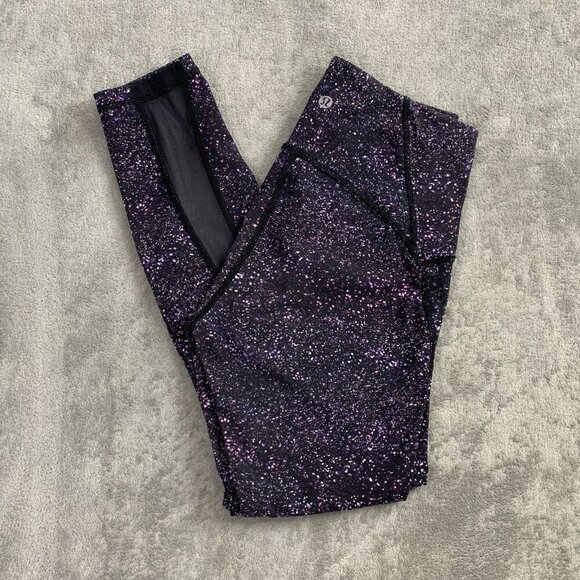 Lululemon Pants - Lululemon Train Times 7/8 Pants Womens 6 Crystalline Black Leggings Yoga Gym 22”